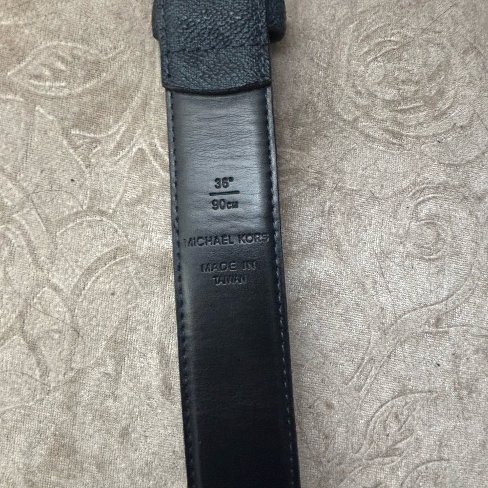 Michael Kors Midnight Black Leather Belt